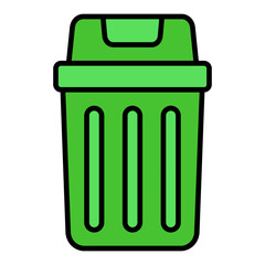 Trash Bin Filled Line Icon