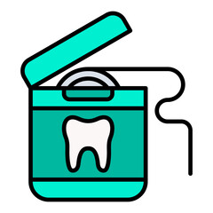 Dental Floss Filled Line Icon