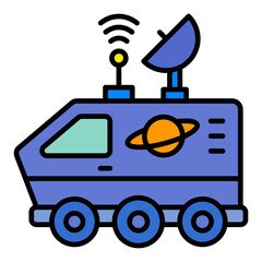 Space Rover Filled Line Icon
