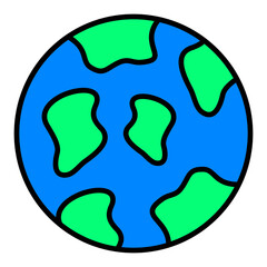 Earth Filled Line Icon