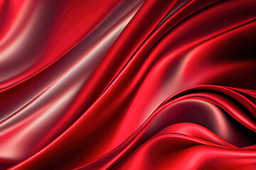 Fototapeta na wymiar background of folds on red silk fabric. 3d illustration. Generative AI