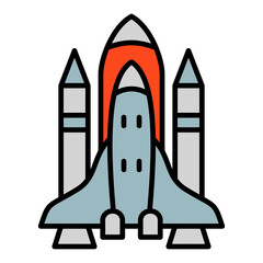 Space Shuttle Filled Line Icon