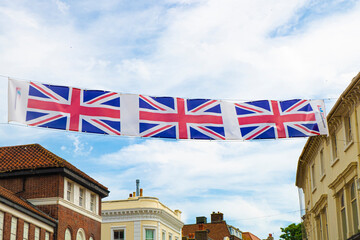 Fototapeta na wymiar イギリスはイーストボーンの街並み_国旗 