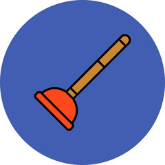 Plunger Multicolor Circle Filled Line Icon