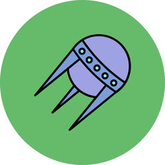 Sputnik Multicolor Circle Filled Line Icon