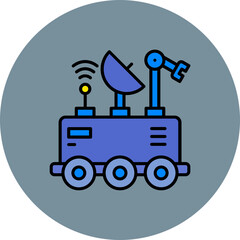 Mars Rover Multicolor Circle Filled Line Icon