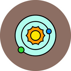 Orbit Multicolor Circle Filled Line Icon