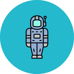 Space Suit Multicolor Circle Filled Line Icon