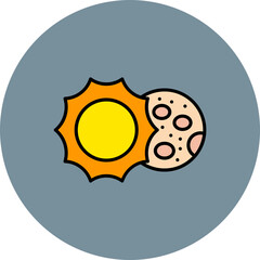 Lunar Eclipse Multicolor Circle Filled Line Icon