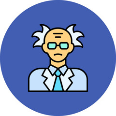 Scientist Multicolor Circle Filled Line Icon