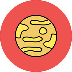Mercury Multicolor Circle Filled Line Icon