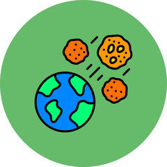 Meteor Shower Multicolor Circle Filled Line Icon