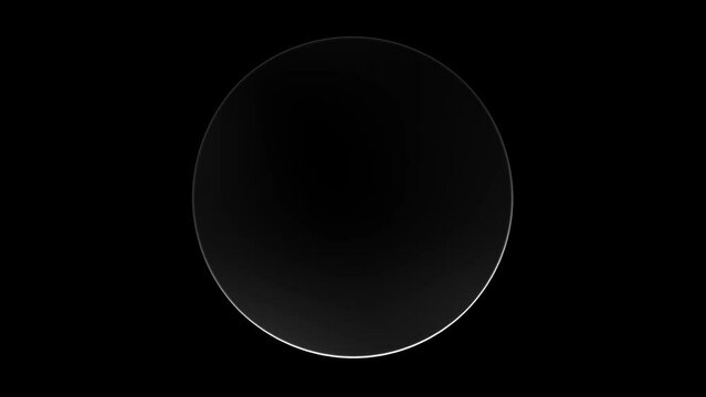 Round transparent glass. Element animation seamless loop. On Green Screen and Alpha Channel. 3D Render.