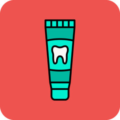 Toothpaste Multicolor Round Corner Filled Line Icon