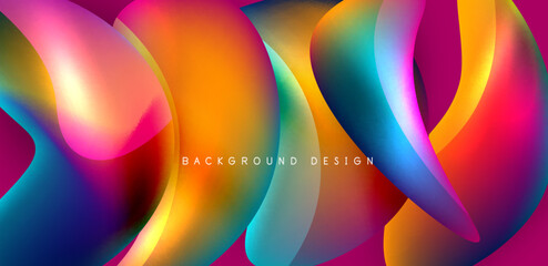 Fluid color liquid 3d elements abstract background