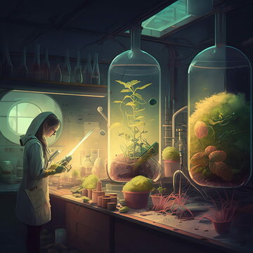 Food Grown in a Lab Being Monitored by Female Scientist