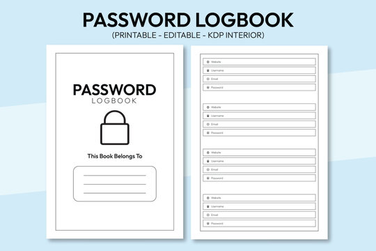Modern and Minimalistic Password Logbook for KDP Interior Design