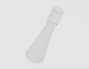 Matte Plastic Bottle Mockup Isolated On White Background. 3d illustration