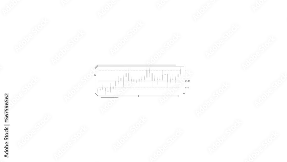 Canvas Prints animated hud infographic element stock market candlestick graph.