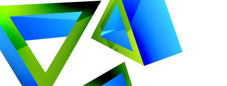 Triangle abstract background. 3d vector basic shape technology or business concept composition. Trendy techno business template for wallpaper, banner, background or landing