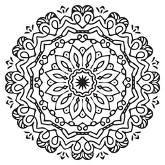 Mandala. Ethnic decorative element. Hand drawn backdrop. Islam, Arabic, Indian, ottoman motifs. Boho style. Vector for coloring page for adults