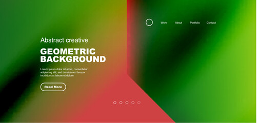 Fluid gradient geometric triangles, abstract landing page background. Minimal shapes composition for wallpaper, banner, background, leaflet, catalog, cover, flyer