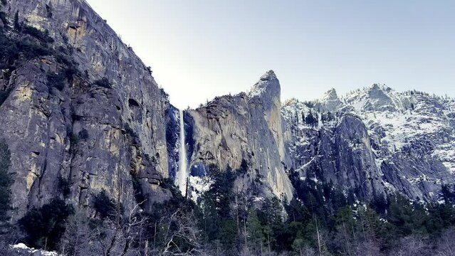 Bridalveil Falls at Yosemite National Park Pan