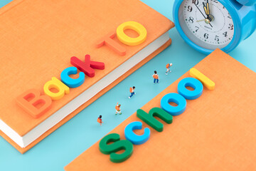 Miniature scene return time primary school starts