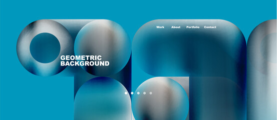 Abstract circles and round shapes landing page background. Vector Illustration For Wallpaper, Banner, Background, Card, Book Illustration, landing page. Pattern design concept