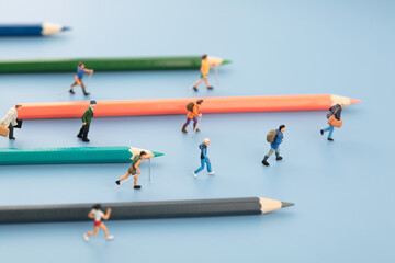 Miniature scene pencil guides the way forward