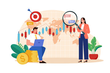Bull Market Illustration concept on white background