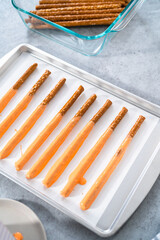 Carrot Chocolate Covered Pretzels