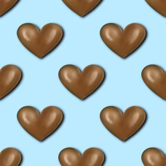 Chocolate heart seamless pattern PNG