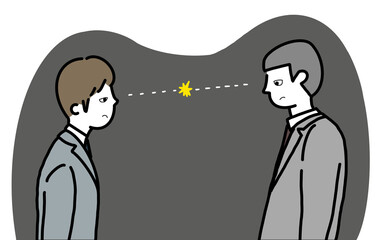 ライバル同士目が愛火花が散る