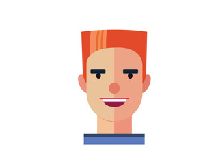 Cool Man profile photo icon, Profile Icon Male Head. Face Flat Design Vector Illustration. Perfect for coloring book, textiles, icon, web, painting, books, t-shirt print.