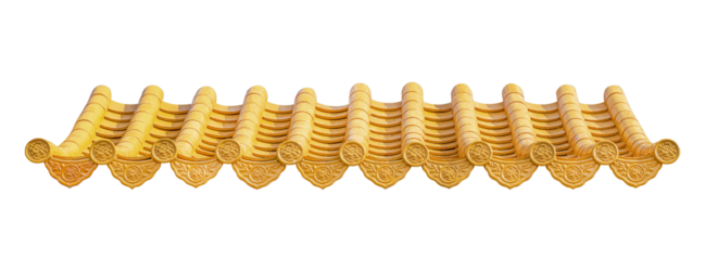 Mockup yellow chinese style roof
