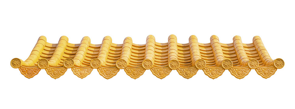 Mockup yellow chinese style roof