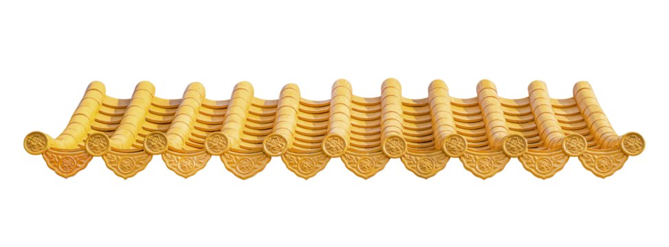 Mockup yellow chinese style roof