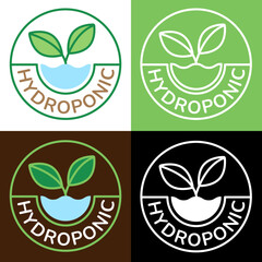 set of Hydroponics logo design vector
