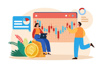 Stock Market Exchange Illustration concept on white background