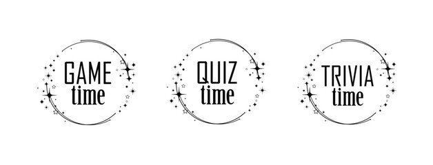 game time, quiz time, trivia time sign