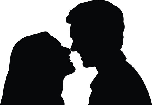silhouette of a couple vector
