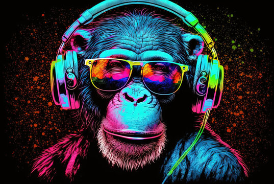 Monkey With Headphones Images – Browse 3,989 Stock Photos, Vectors, and  Video