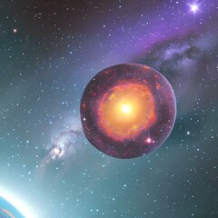 A galaxy with a bright core and a faint outer disk1, Generative AI