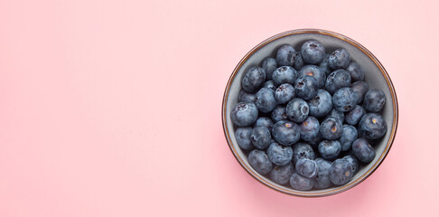 Blueberries on color background