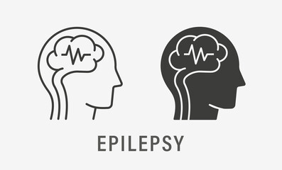 Epilepsy icons on white background. Vector illustration.