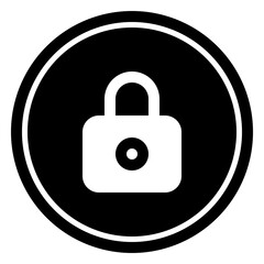 Lock Circular line icon