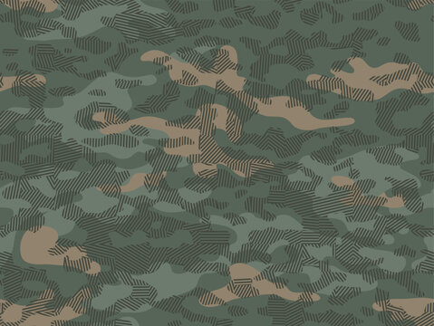 Camouflage seamless pattern with abstract dynamic dazzle texture