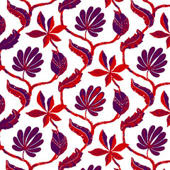 Fototapeta premium Ajrakh Pattern and block print Pattern and batik print allovers Background digital textile pattern