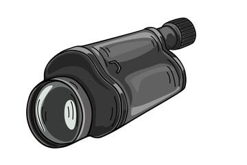 monocular isolated on white background, vector illustration